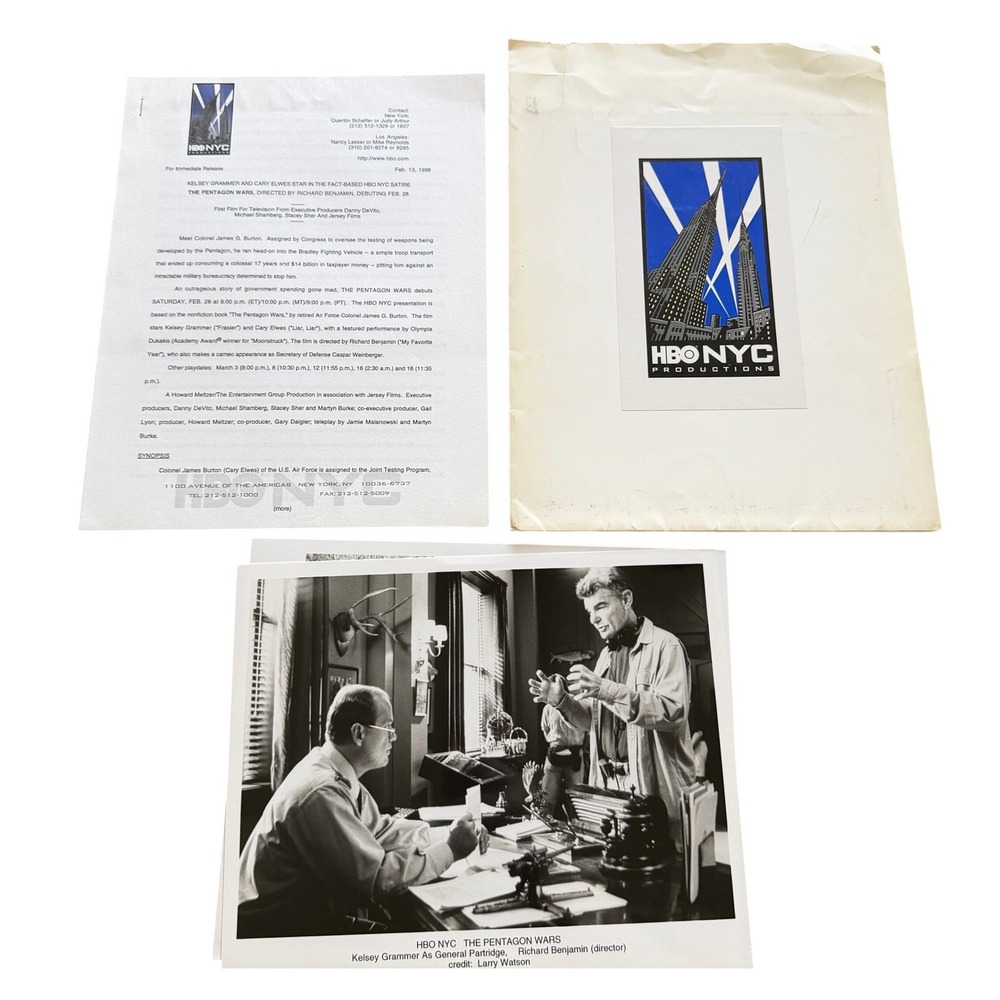 The Pentagon Wars Press Kit Vintage 1998 HBO Kelsey Grammer Cary Elwes Photos